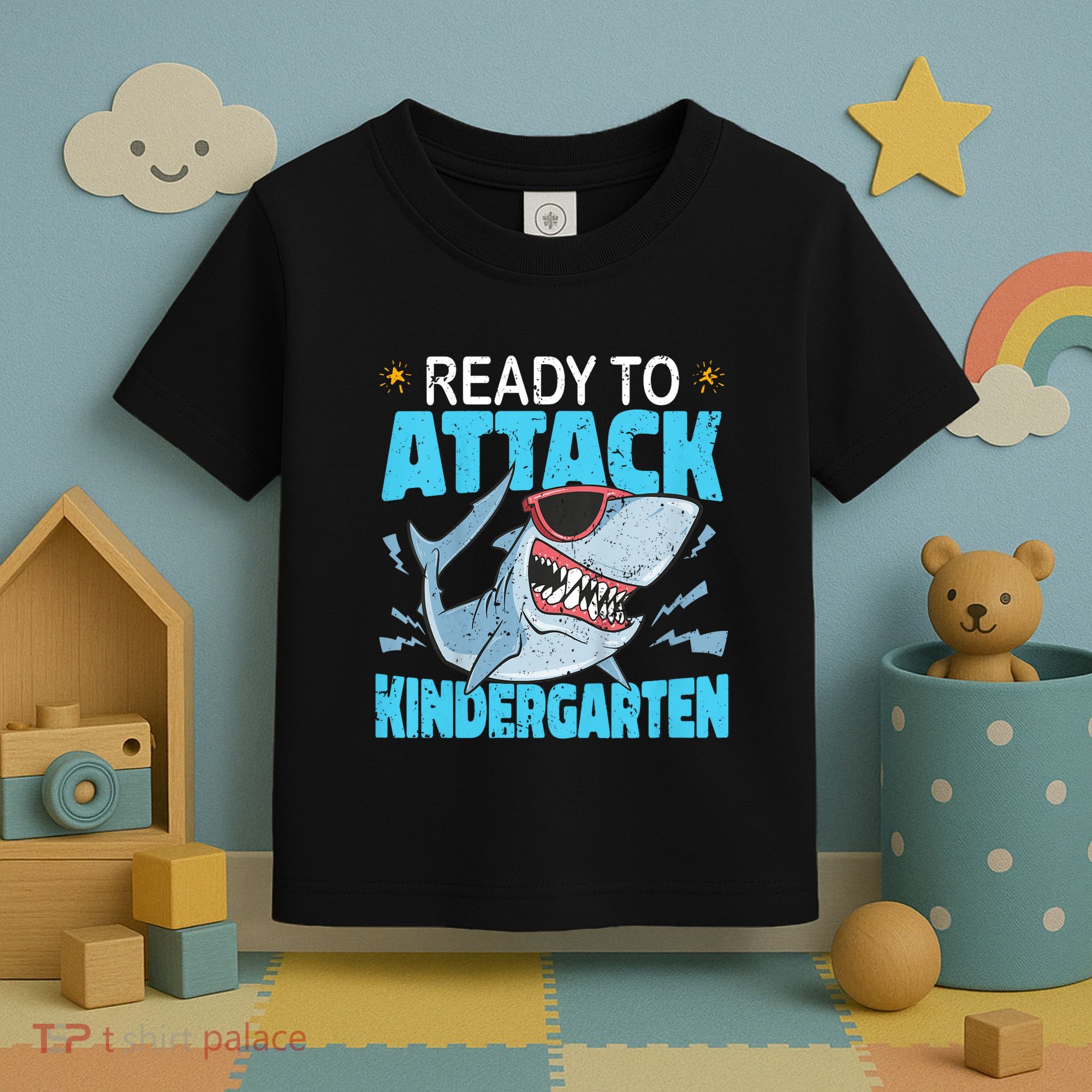 Shark Ready To Attack Kindergarten First Day Of School Toddler T-Shirt