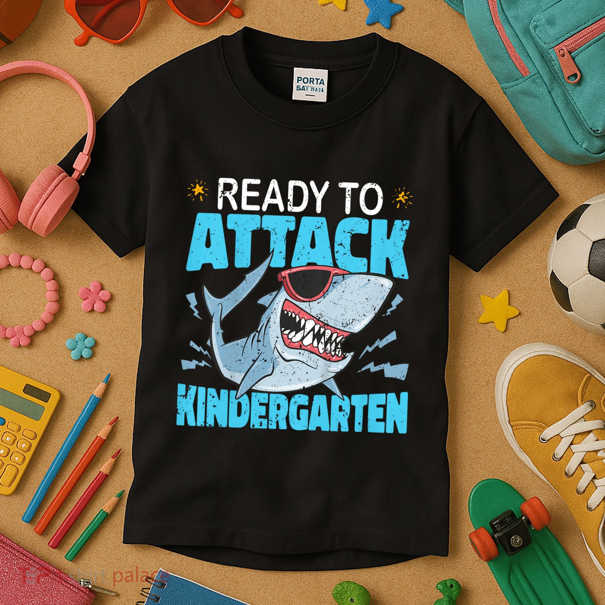 Shark Ready To Attack Kindergarten First Day Of School Kids T-Shirt