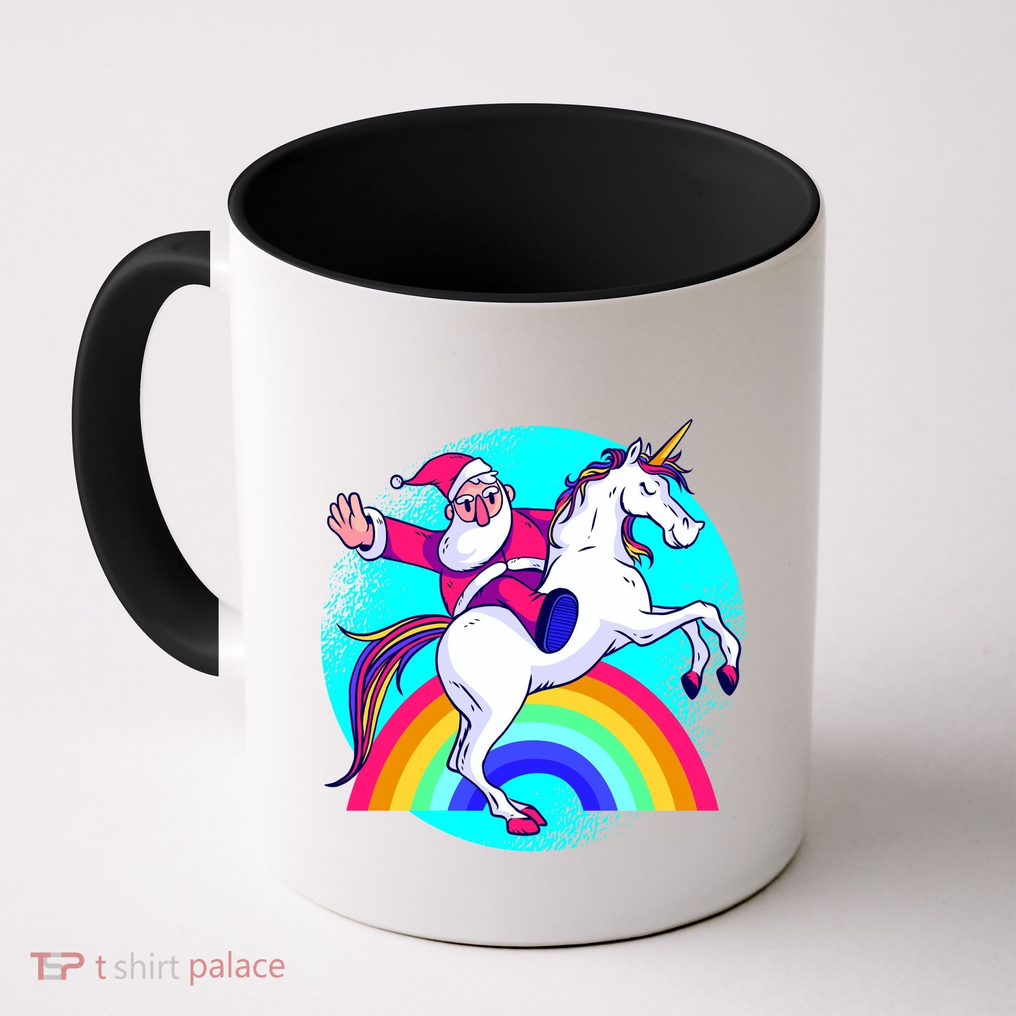 Santa Riding Unicorn Coffee Mug
