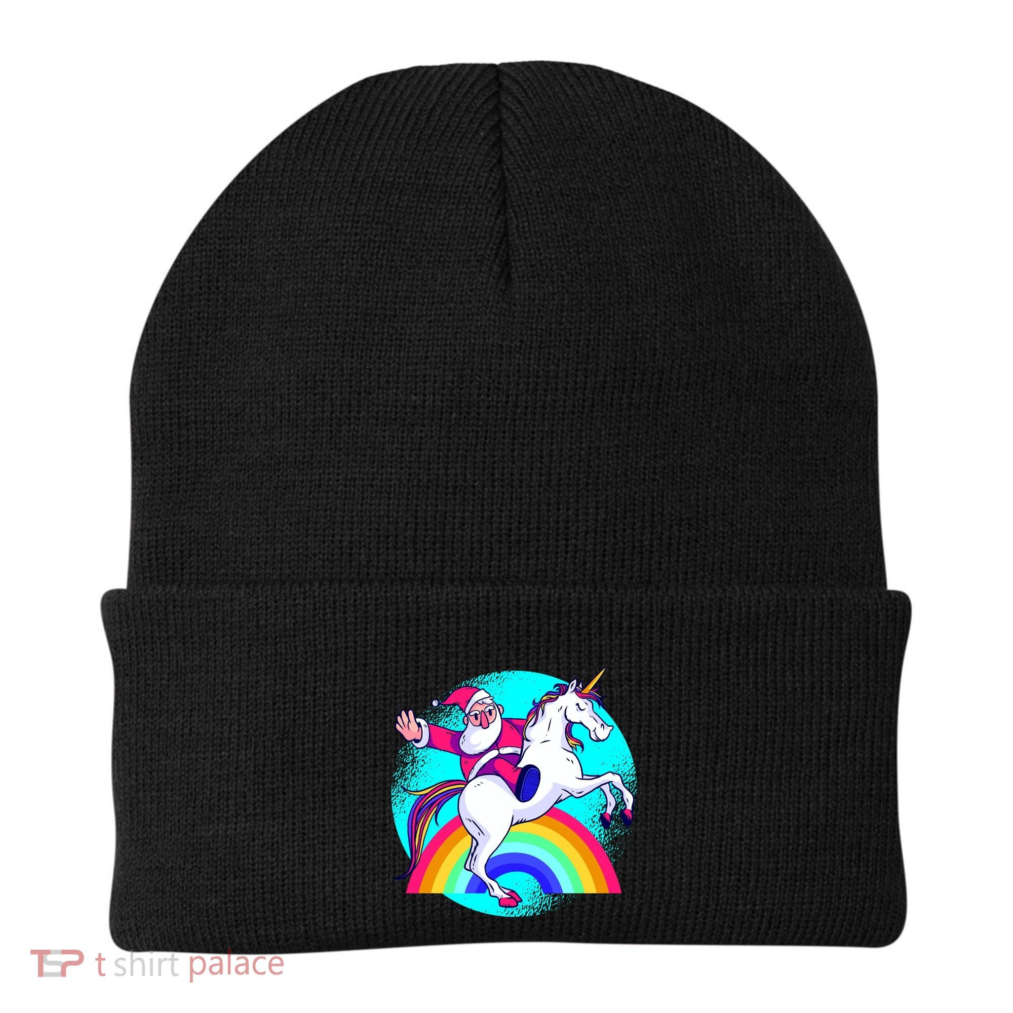 Santa Riding Unicorn Beanie
