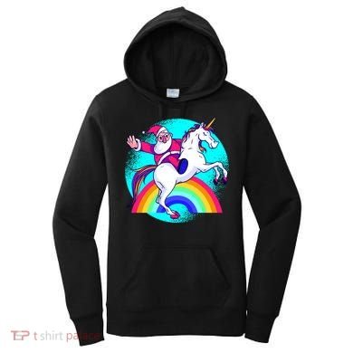 Santa Riding Unicorn Women's Hoodie