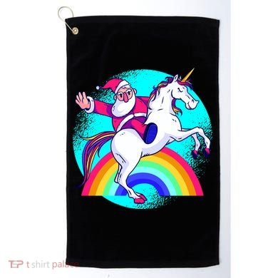 Santa Riding Unicorn Golf Towel