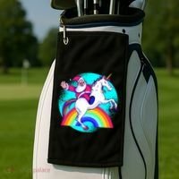 Santa Riding Unicorn Golf Towel thumb 2