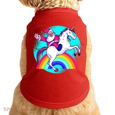 Santa Riding Unicorn Doggie Tank