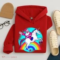 Santa Riding Unicorn Hoodie thumb 4