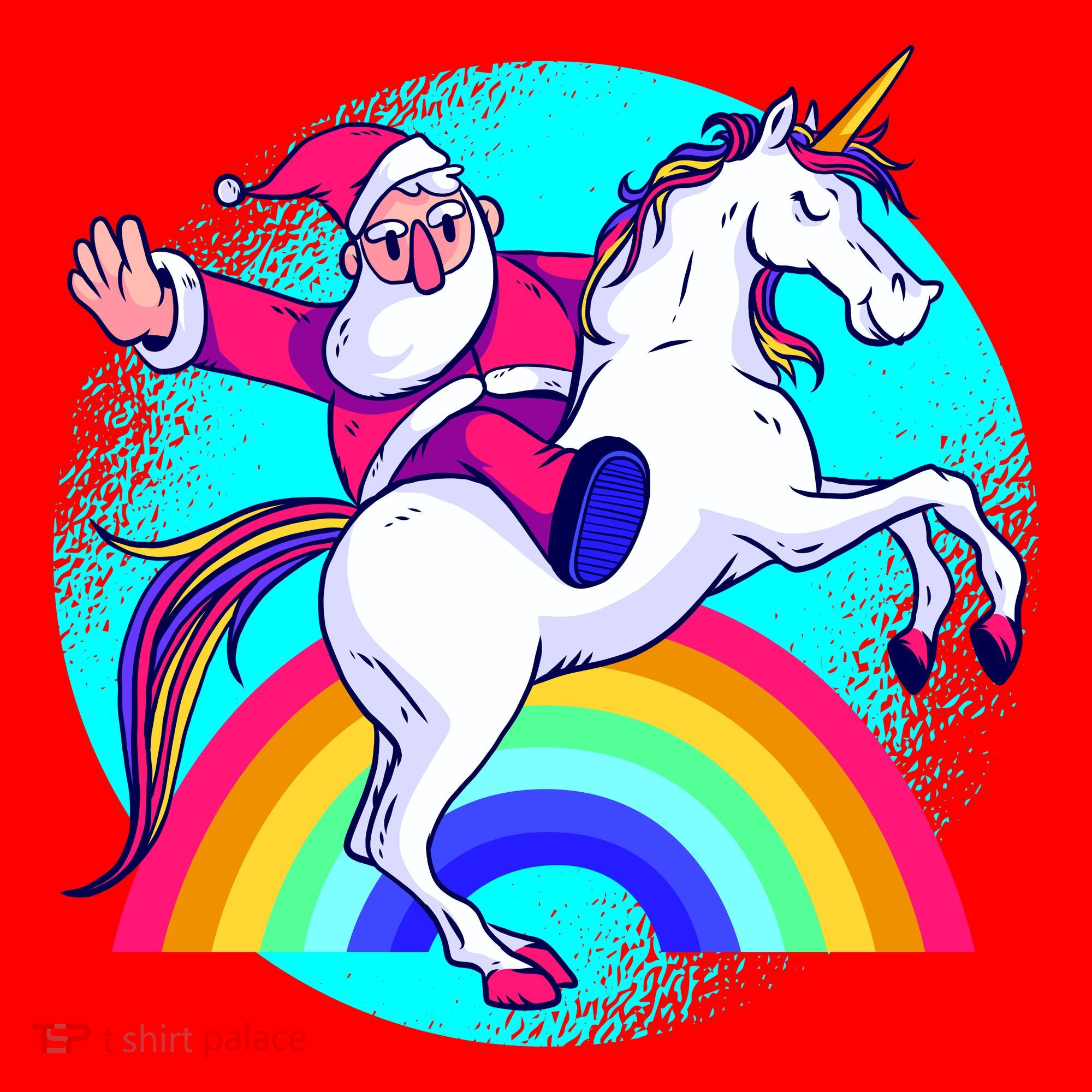 Santa Riding Unicorn Hoodie