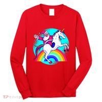 Santa Riding Unicorn Long Sleeve Shirt thumb 0