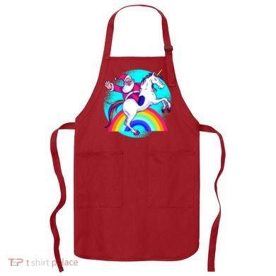 Santa Riding Unicorn Apron