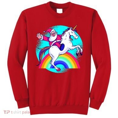 Santa Riding Unicorn Sweatshirt