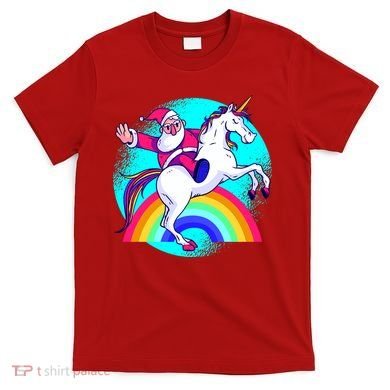 Santa Riding Unicorn T-Shirt