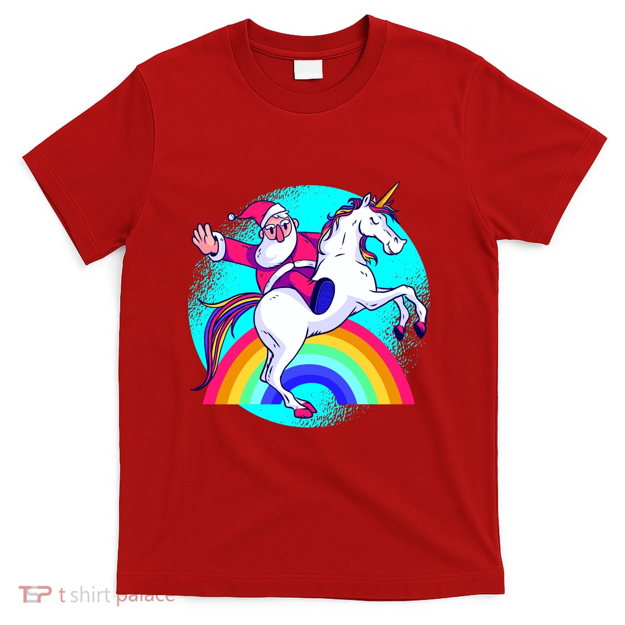 Santa Riding Unicorn T-Shirt