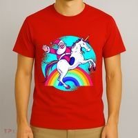 Santa Riding Unicorn T-Shirt thumb 3