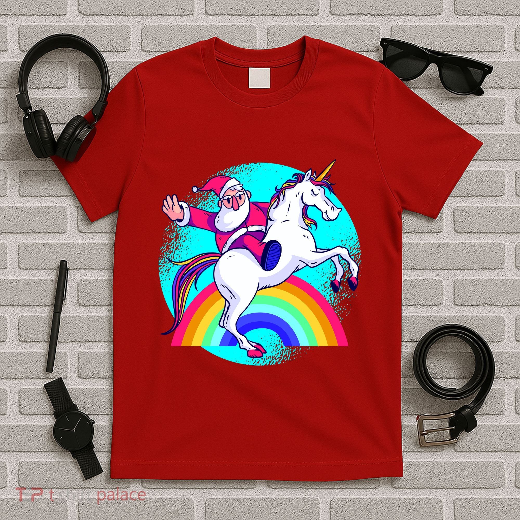 Santa Riding Unicorn T-Shirt