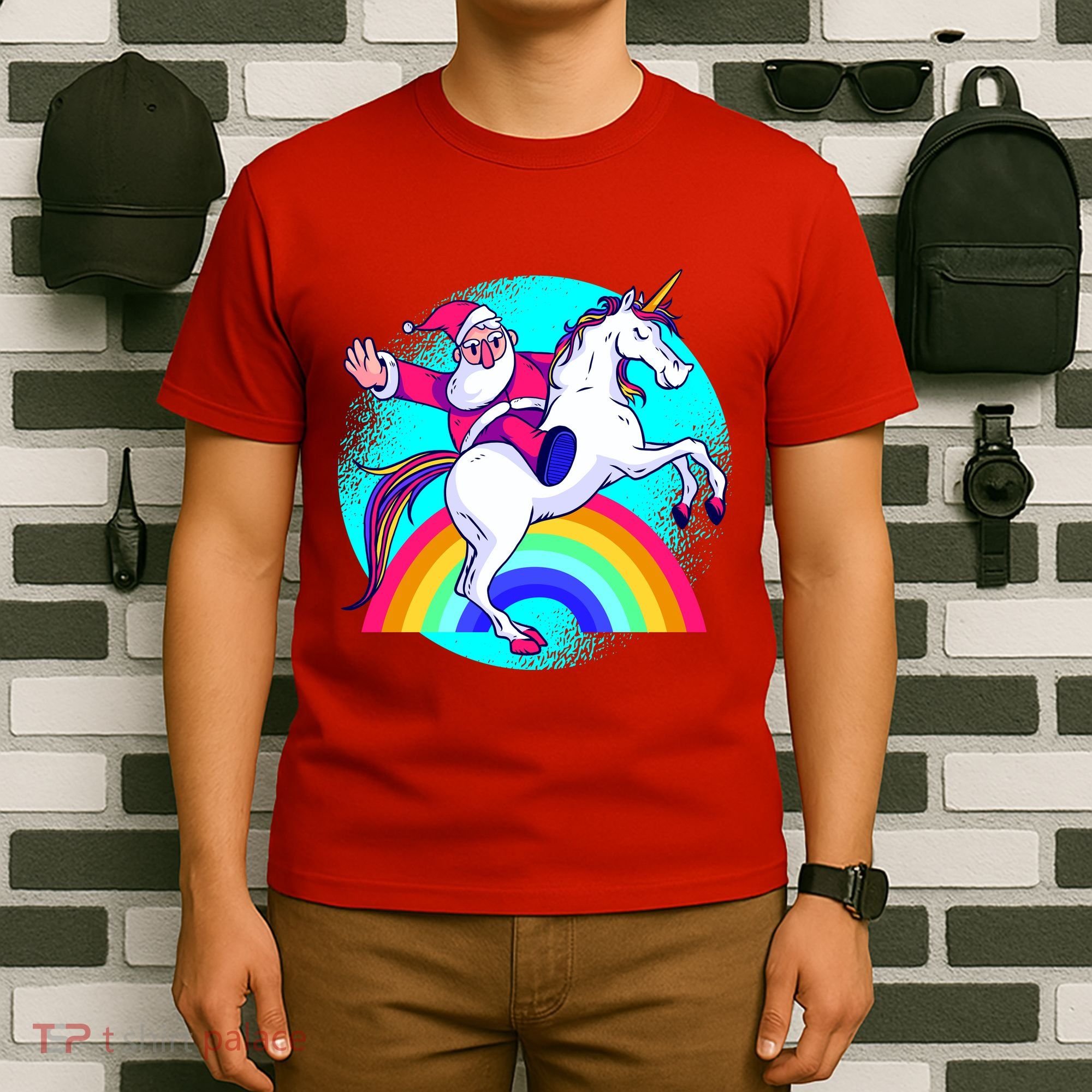 Santa Riding Unicorn T-Shirt