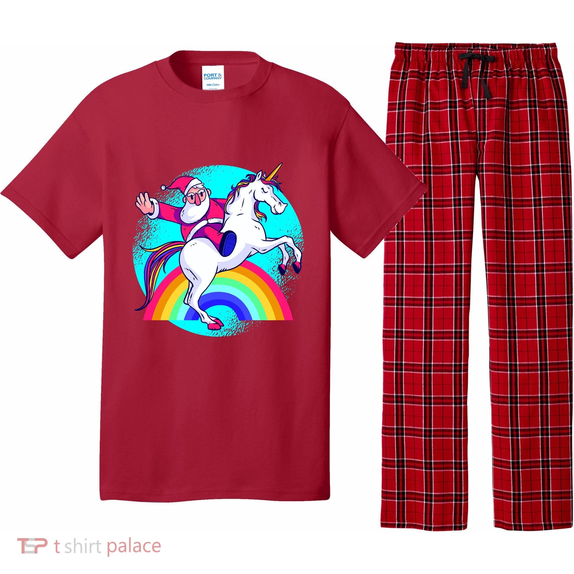 Santa Riding Unicorn Pajama Set