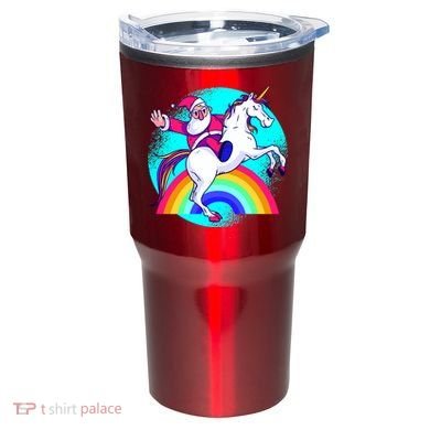 Santa Riding Unicorn Tumbler