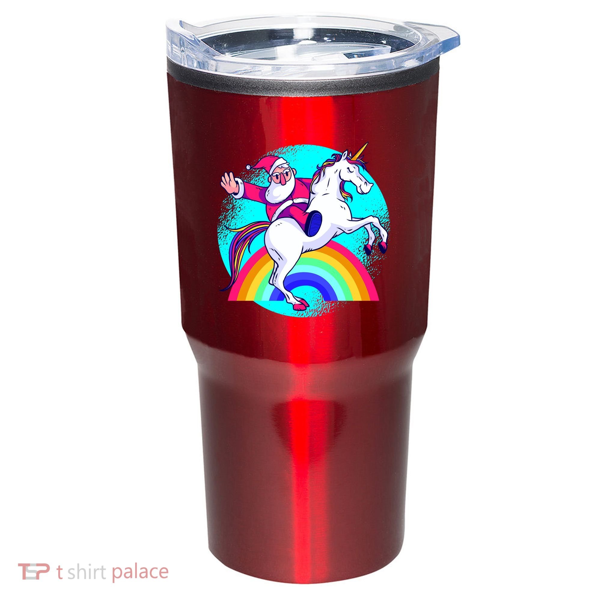 Santa Riding Unicorn Tumbler