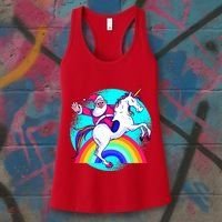Santa Riding Unicorn Women's Tank Top thumb 3
