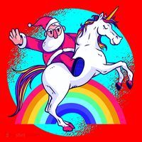 Santa Riding Unicorn Baby Bodysuit thumb 2