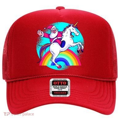 Santa Riding Unicorn Hat