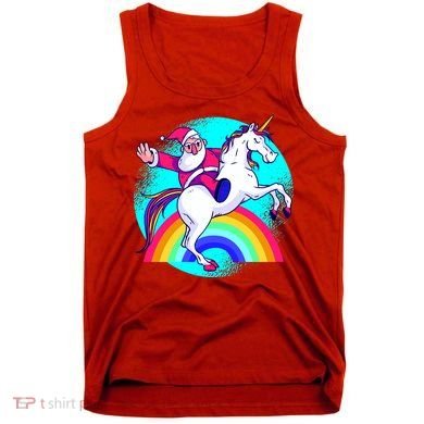 Santa Riding Unicorn Tank Top