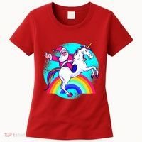 Santa Riding Unicorn Women's T-Shirt thumb 0
