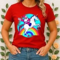 Santa Riding Unicorn Women's T-Shirt thumb 2