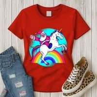 Santa Riding Unicorn Women's T-Shirt thumb 3