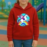 Santa Riding Unicorn Kids Hoodie thumb 3