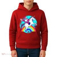 Santa Riding Unicorn Kids Hoodie thumb 4