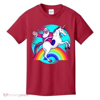 Santa Riding Unicorn Kids T-Shirt