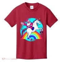 Santa Riding Unicorn Kids T-Shirt thumb 0