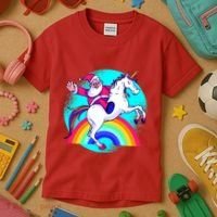 Santa Riding Unicorn Kids T-Shirt thumb 3
