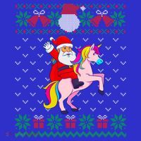 Santa Riding Unicorn Ugly Christmas Sweater Girls Cute Gift Women's Tank Top thumb 5