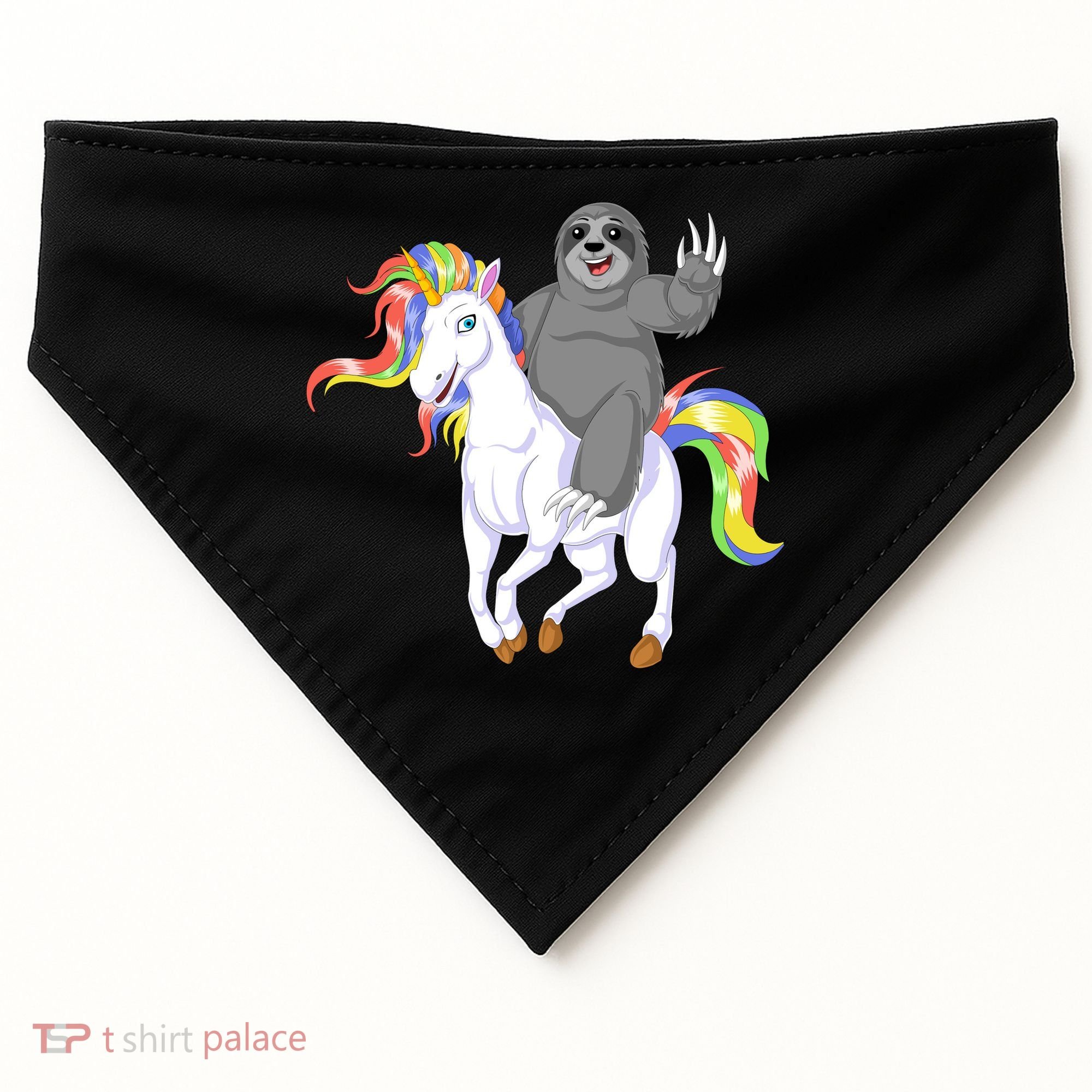 Sloth Riding Unicorn USA-Made Doggie Bandana