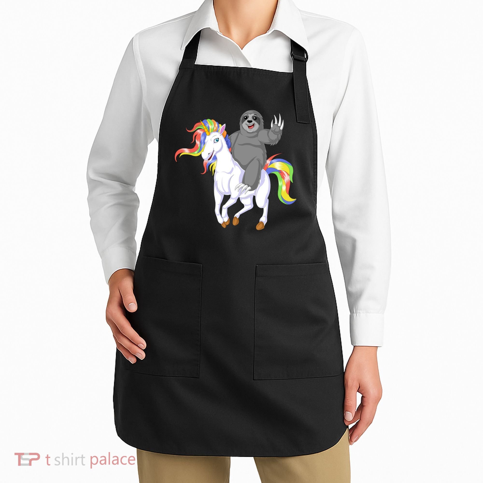 Sloth Riding Unicorn Apron