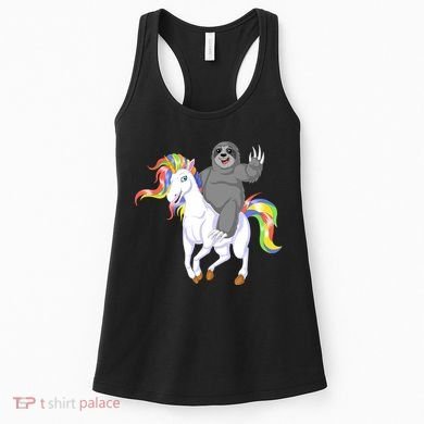 Sloth Riding Unicorn Women's Tank Top