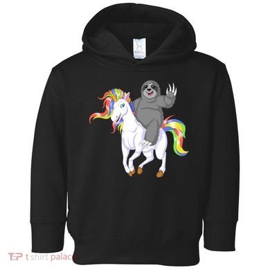 Sloth Riding Unicorn Toddler Hoodie