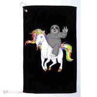 Sloth Riding Unicorn Golf Towel thumb 0