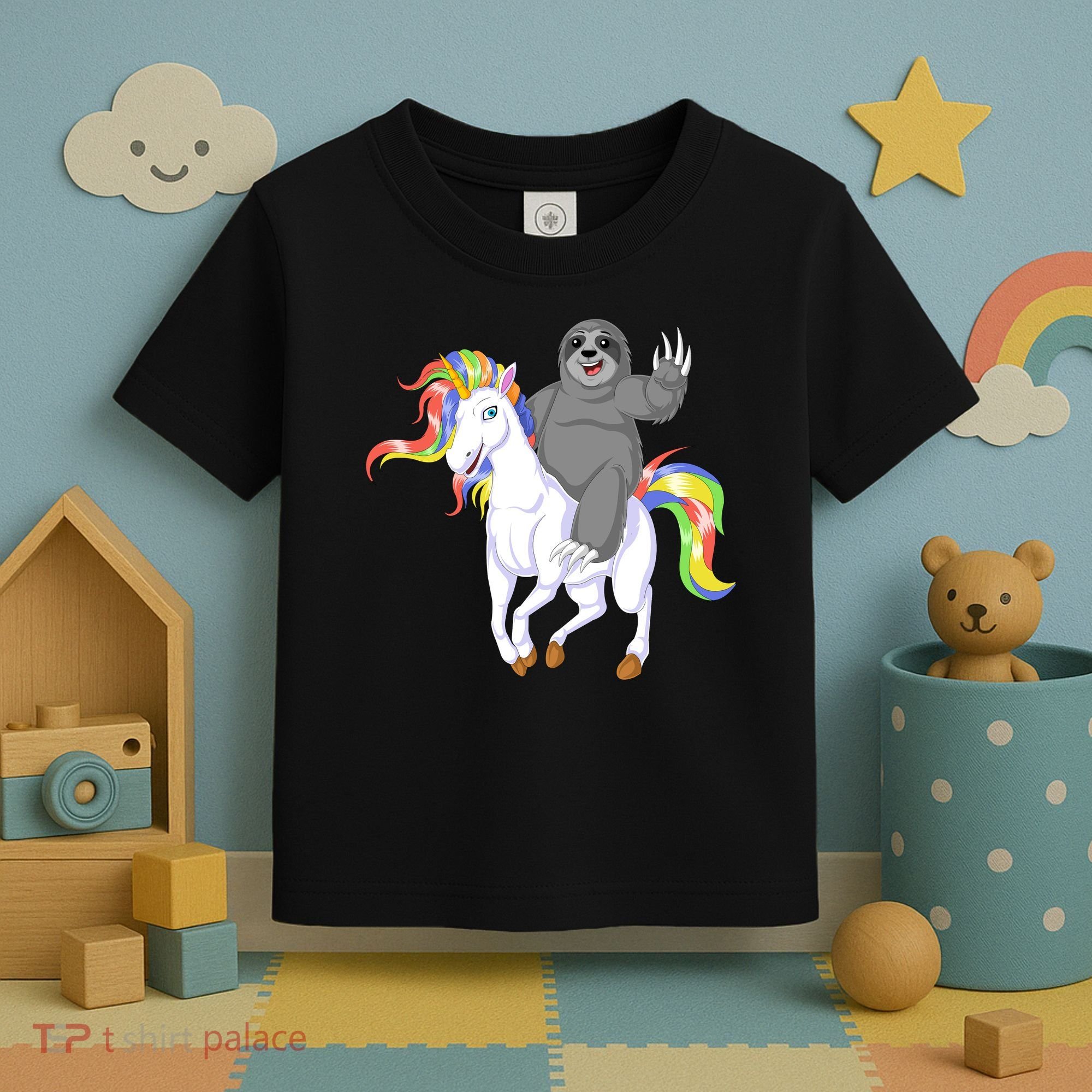 Sloth Riding Unicorn Toddler T-Shirt