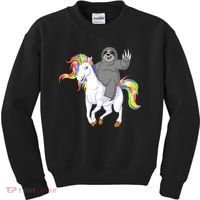 Sloth Riding Unicorn Kids Sweatshirt thumb 0