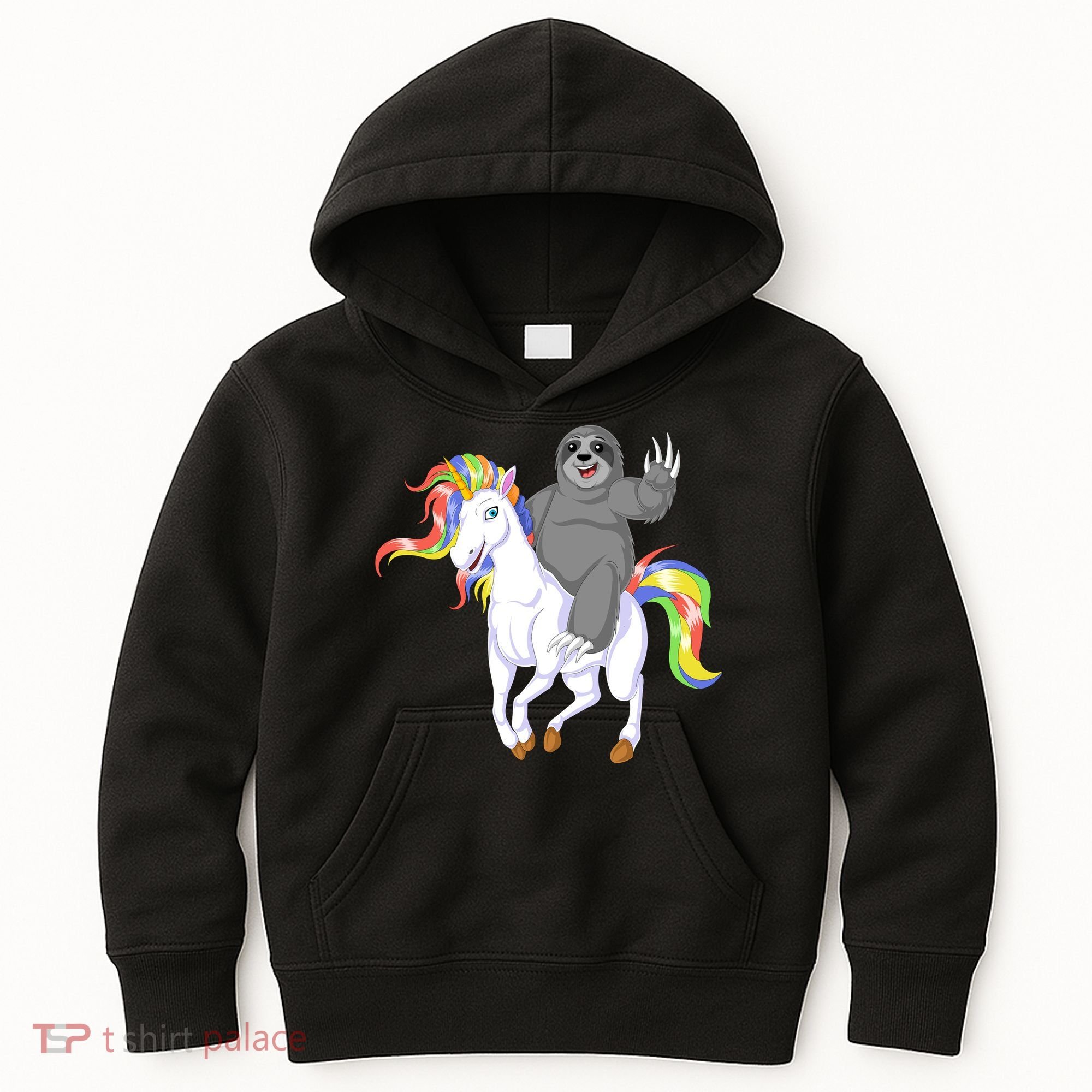 Sloth Riding Unicorn Kids Hoodie