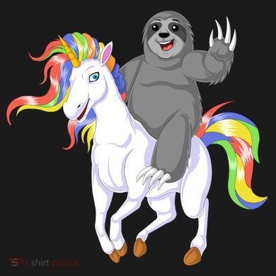 Sloth Riding Unicorn Kids Long Sleeve Shirt