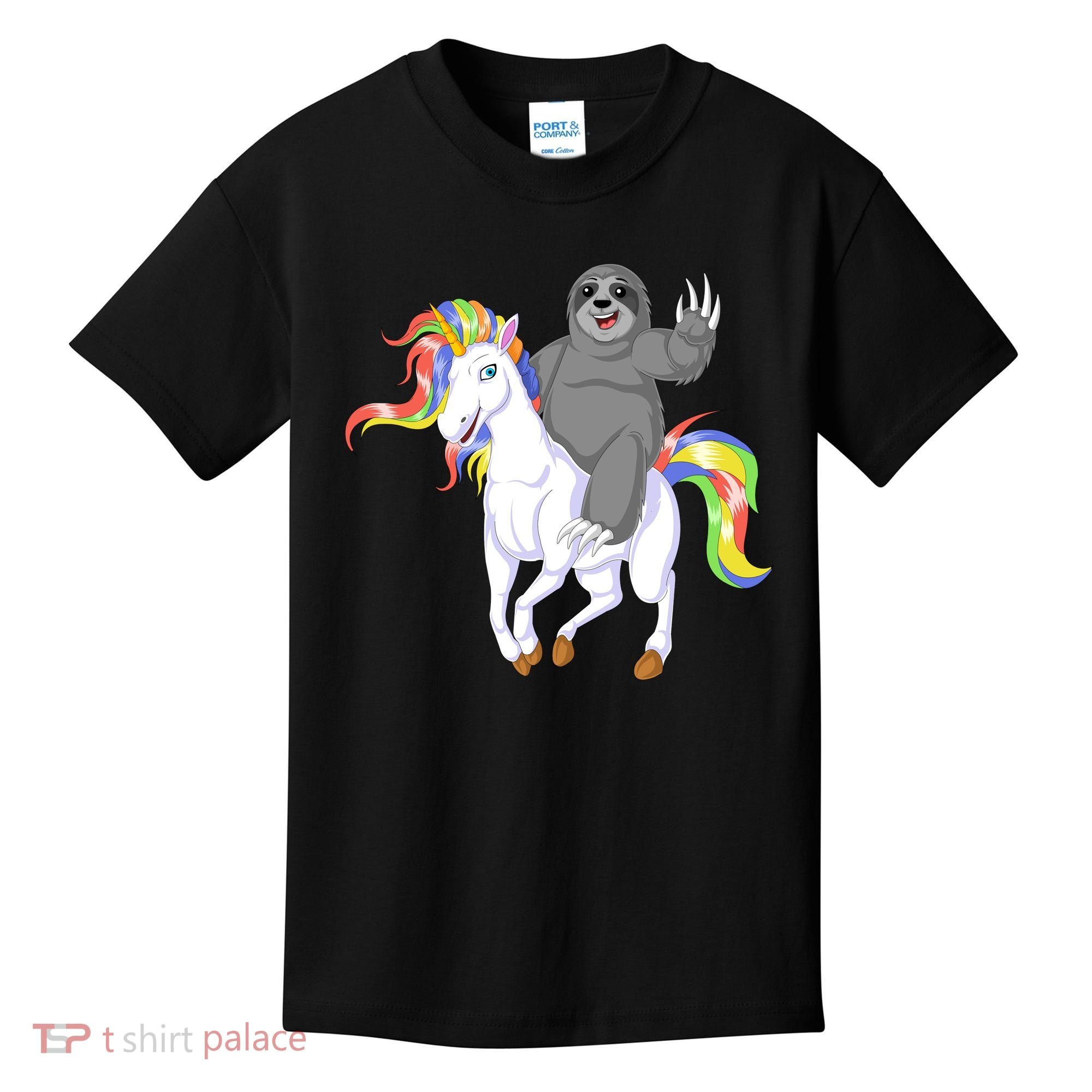 Sloth Riding Unicorn Kids T-Shirt