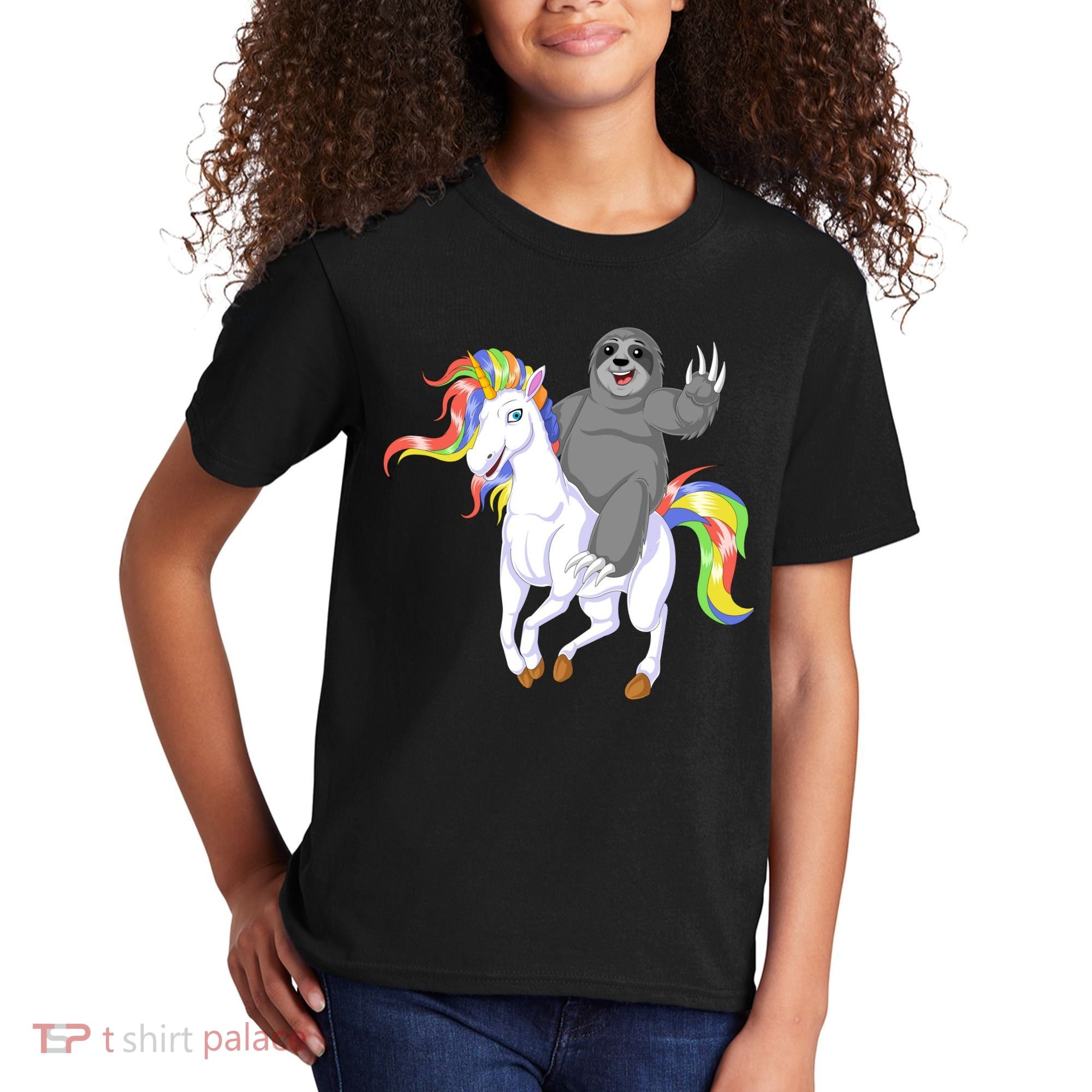 Sloth Riding Unicorn Kids T-Shirt