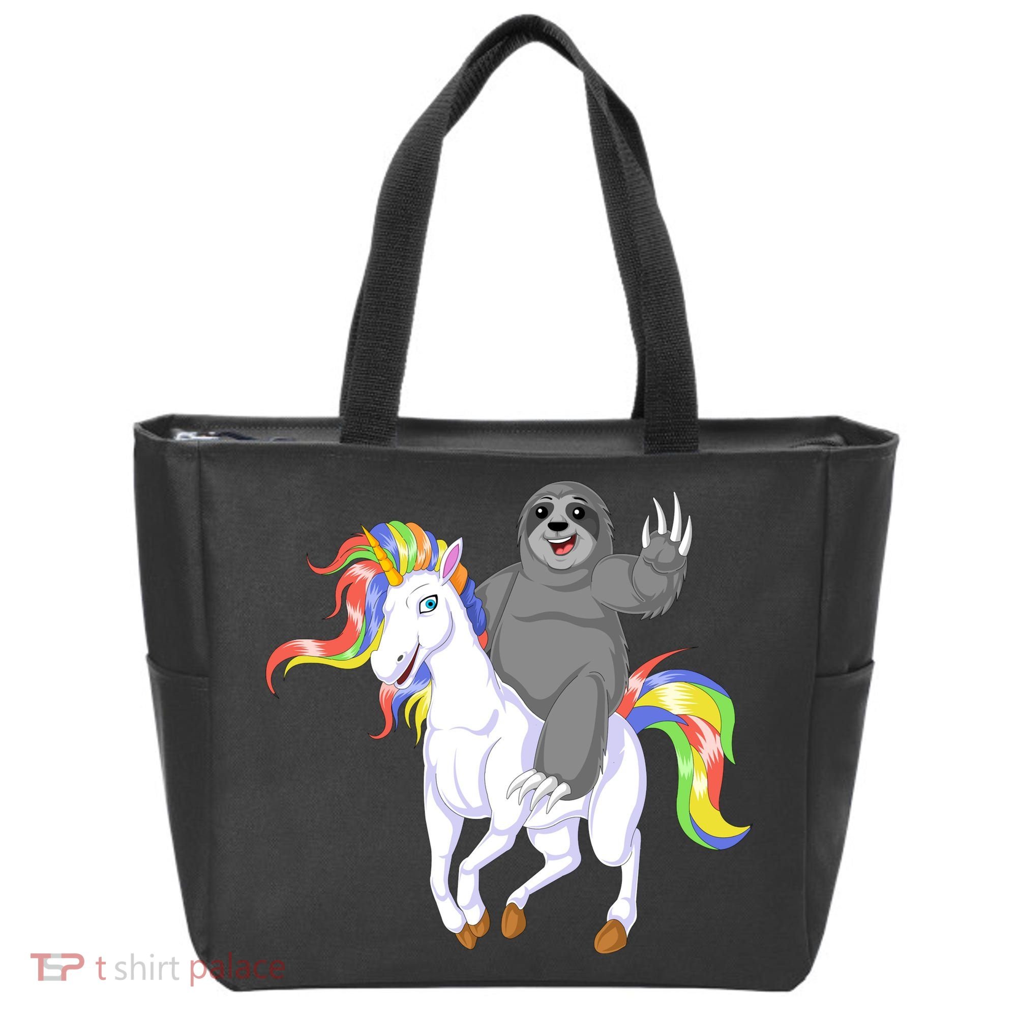 Sloth Riding Unicorn Tote Bag