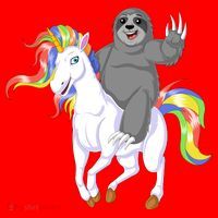 Sloth Riding Unicorn Santa Hat thumb 1