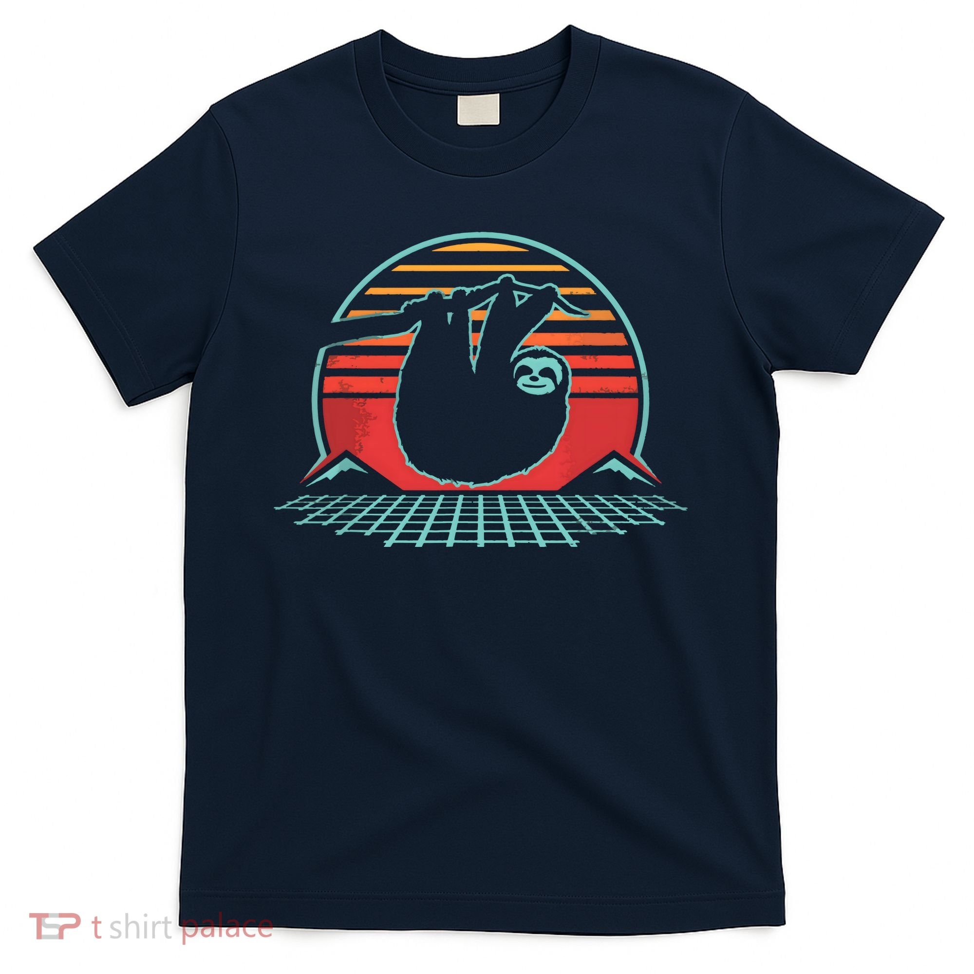 Sloth Retro Vintage 80s Style Zoologist Animal Lover Gift T-Shirt