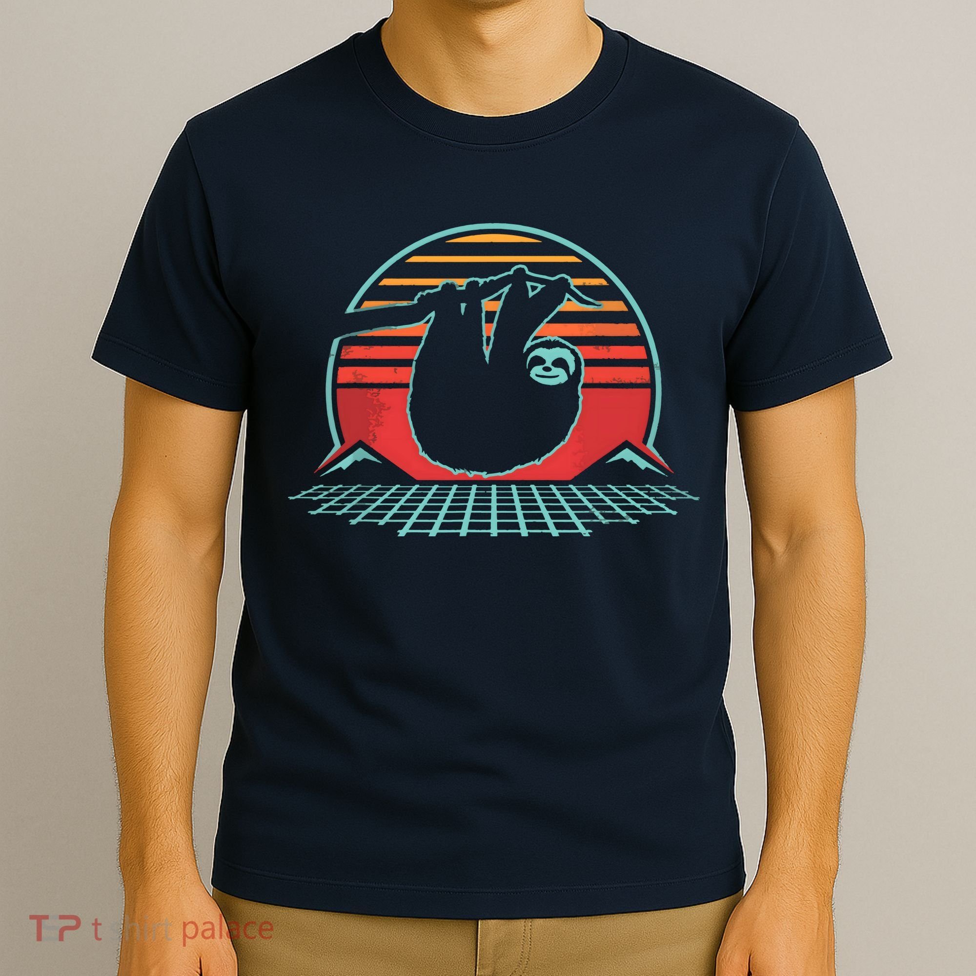 Sloth Retro Vintage 80s Style Zoologist Animal Lover Gift T-Shirt