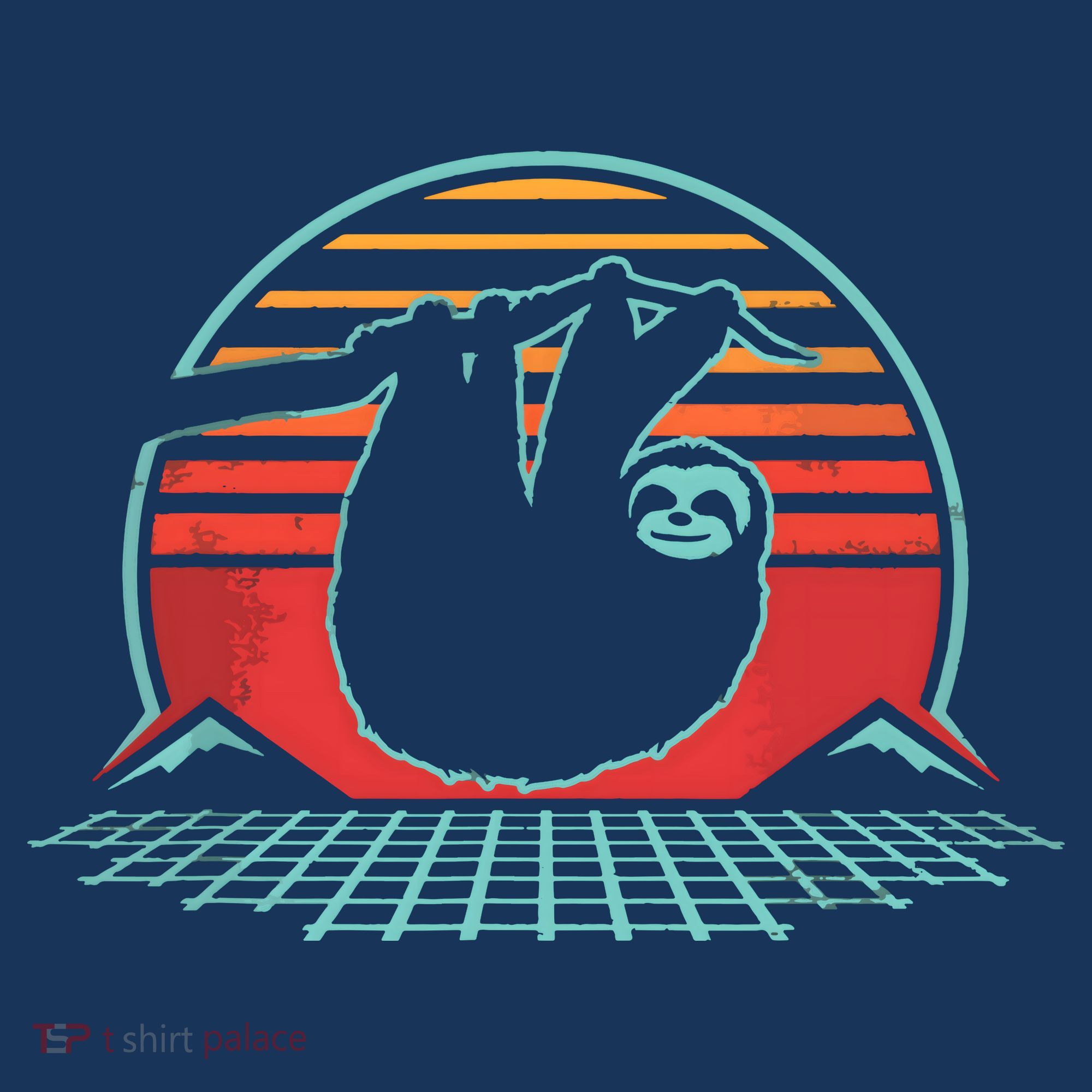 Sloth Retro Vintage 80s Style Zoologist Animal Lover Gift T-Shirt